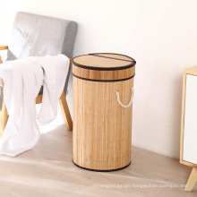 Large capacity bamboo frame laundry basket with lid